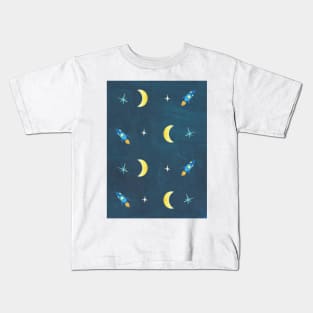 Space Rocket Dreams Pattern Kids T-Shirt